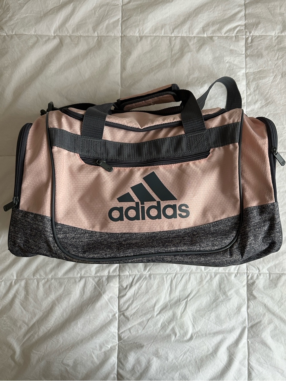 Adidas Pink and Gray Athletic Duffel